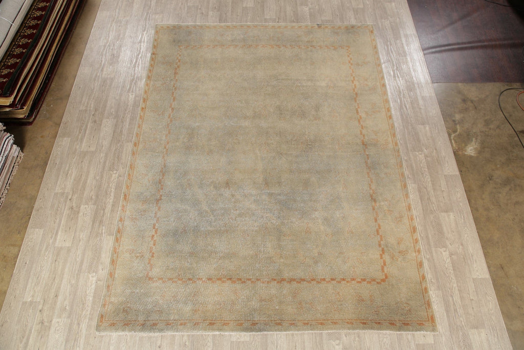 Vegetable Dye Antique Muted Oushak Turkish Area Rug 9x12