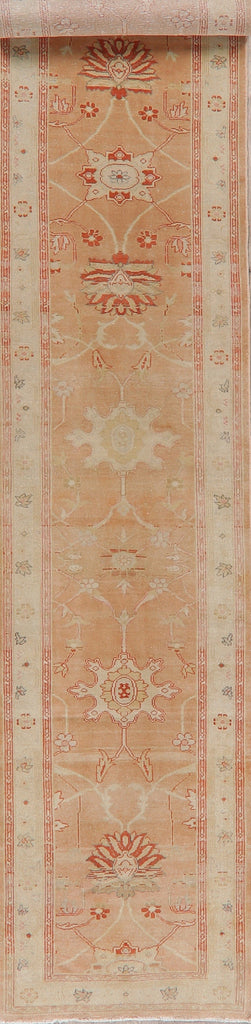 Vegetable Dye Oushak Turkish Runner Rug 3x14