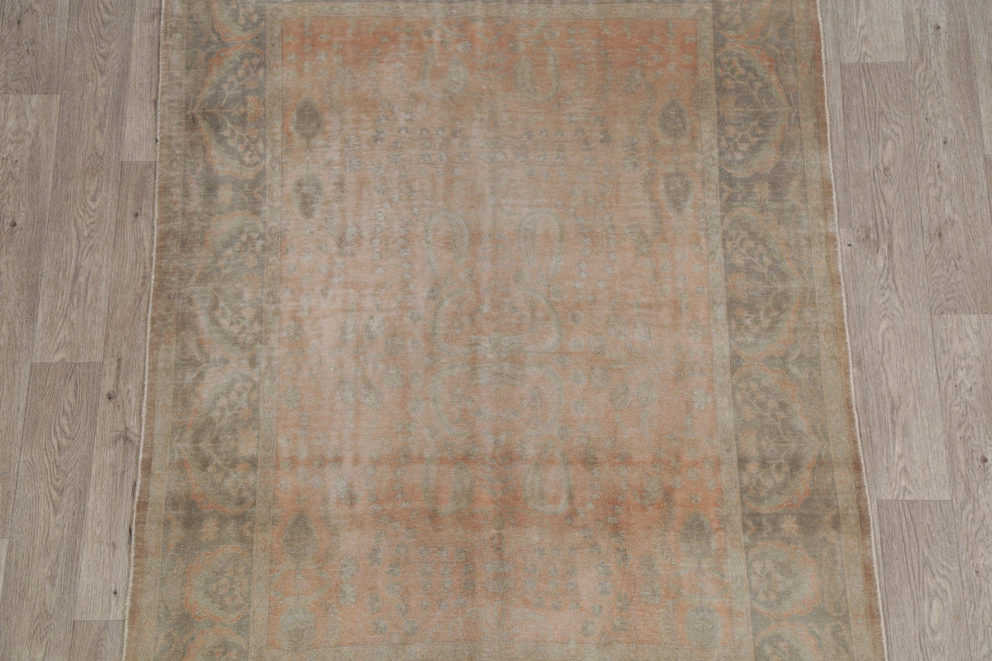 Antique Vegetable Dye Oushak Turkish Area Rug 5x7