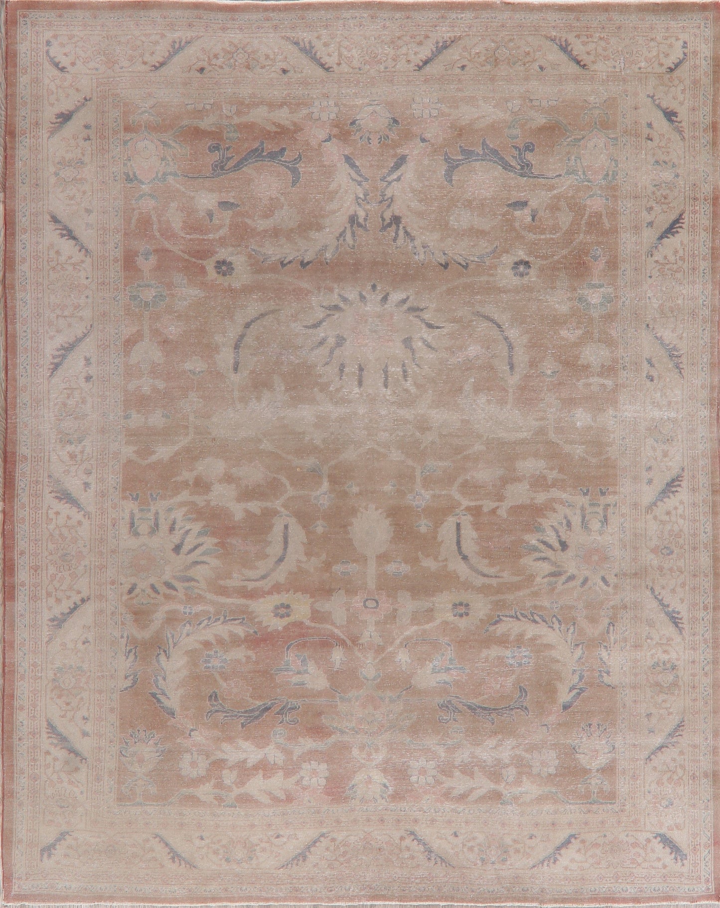 Antique Vegetable Dye Oushak Turkish Area Rug 8x10