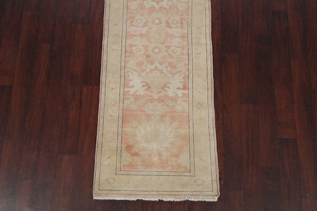 Vegetable Dye Oushak Egyptian Runner Rug 3x11