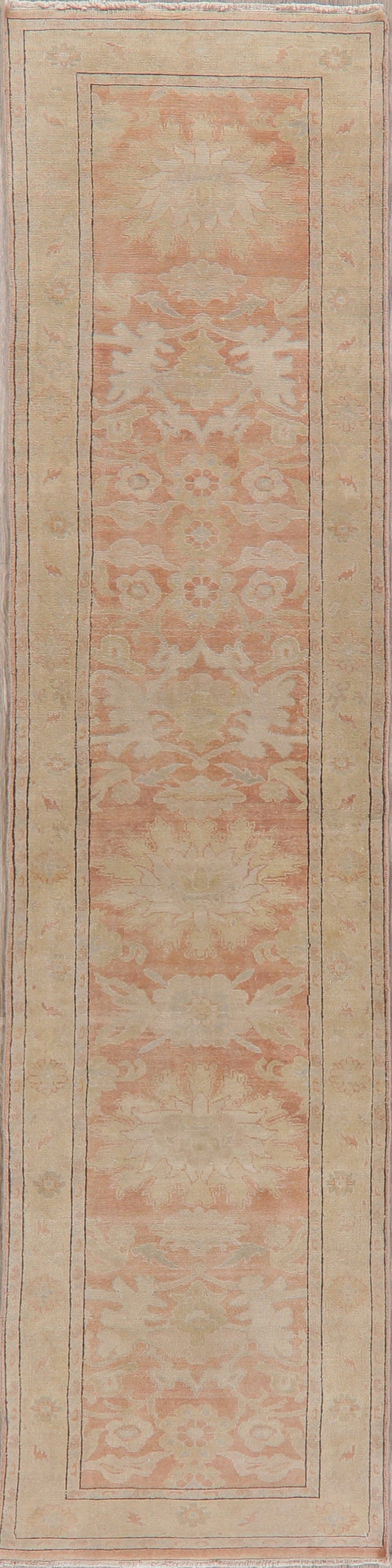 Vegetable Dye Oushak Egyptian Runner Rug 3x11