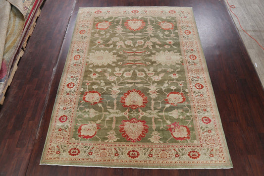 Green Vegetable Dye Oushak Turkish Area Rug 9x12