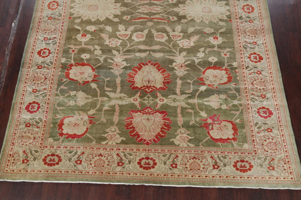 Green Vegetable Dye Oushak Turkish Area Rug 9x12