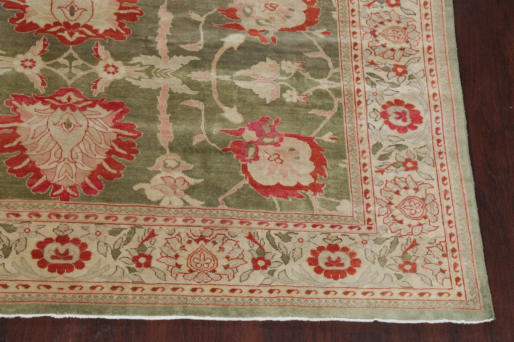 Green Vegetable Dye Oushak Turkish Area Rug 9x12