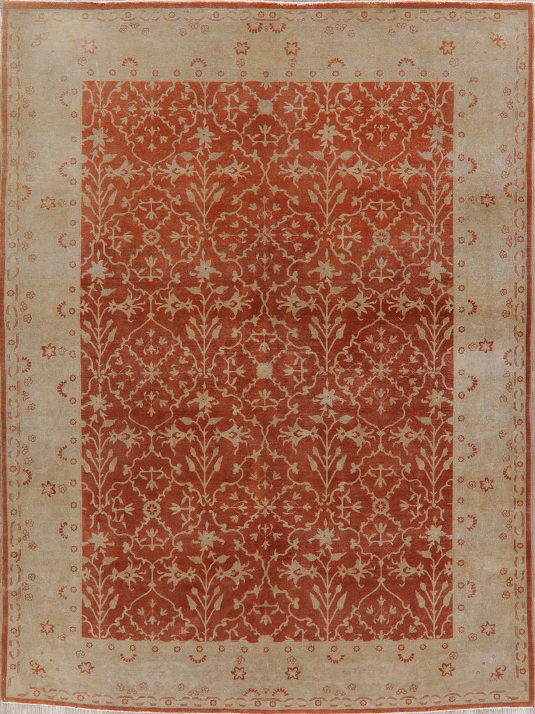 Vegetable Dye Rust Oushak Oriental Area Rug 8x10