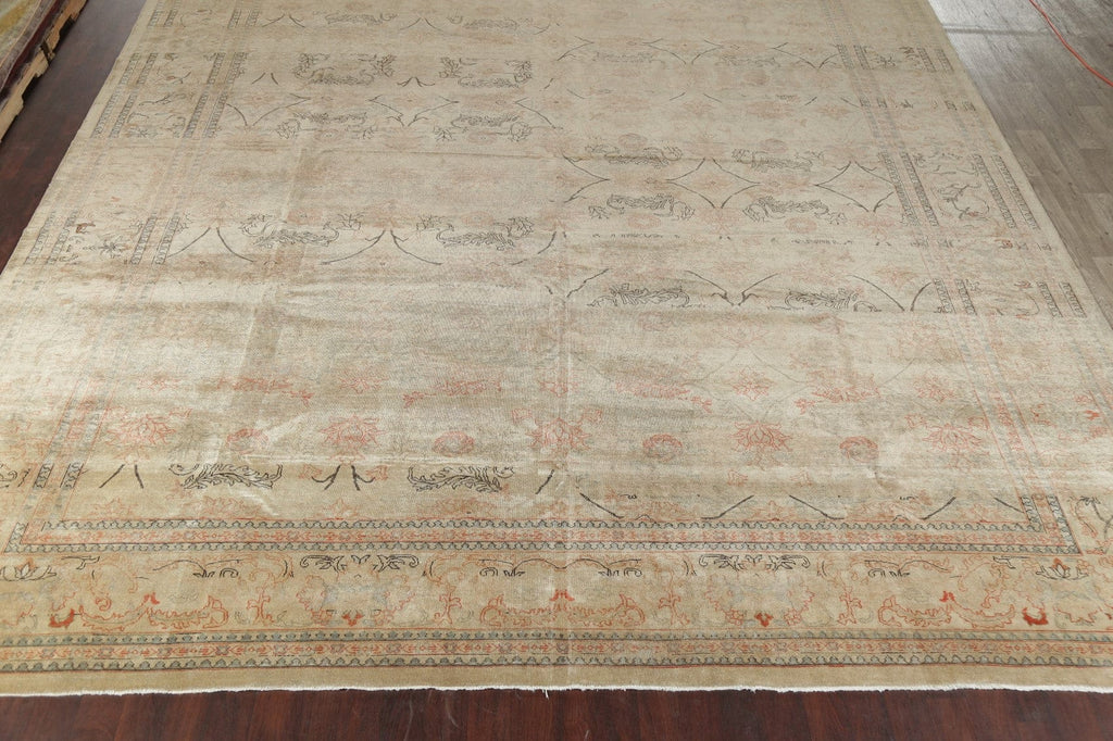 Vegetable Dye Oushak Turkish Area Rug 15x23