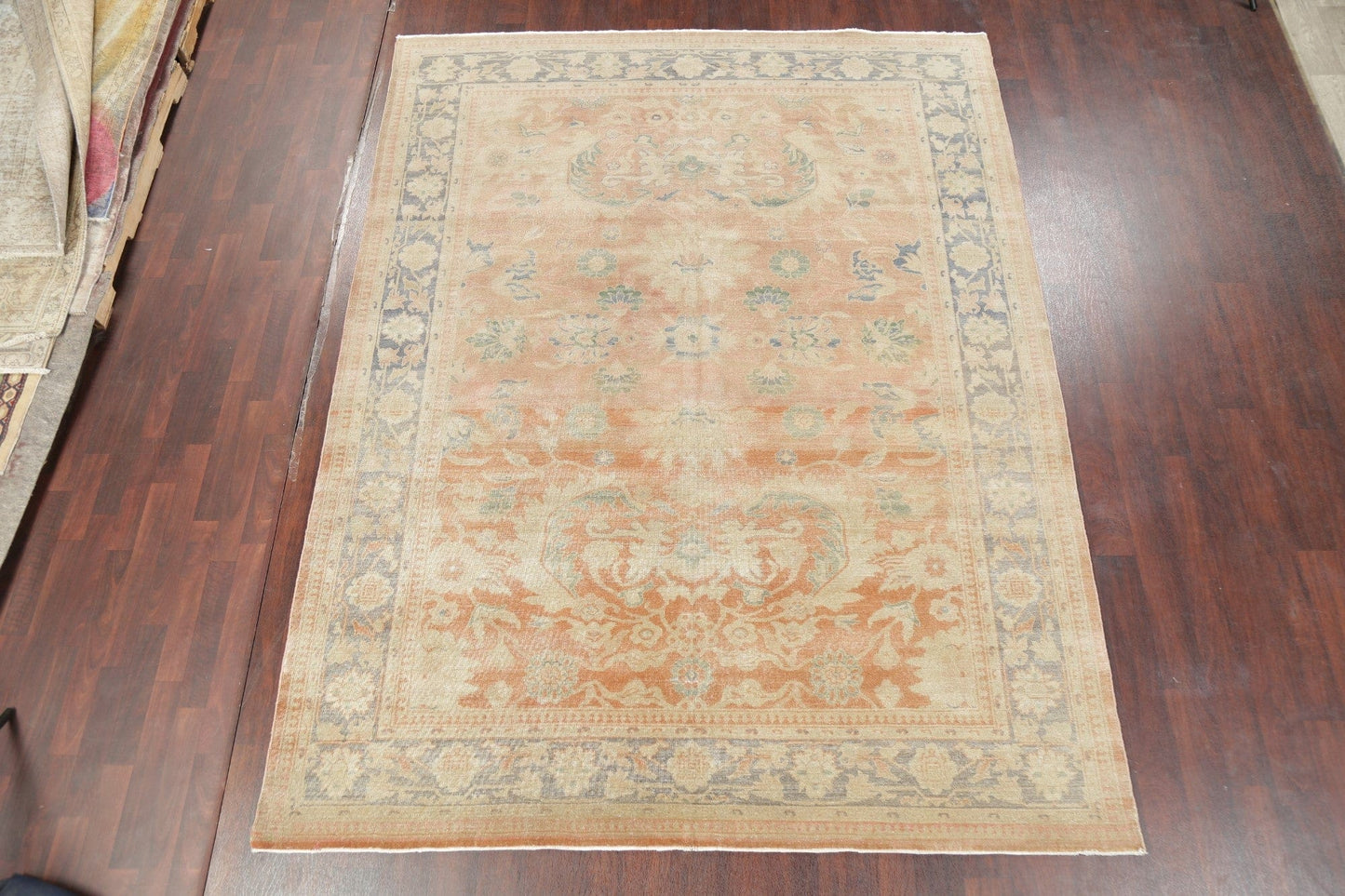 Antique Vegetable Dye Oushak Turkish Area Rug 8x11