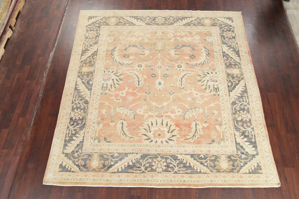 Antique Vegetable Dye Oushak Turkish Area Rug 9x9 Square