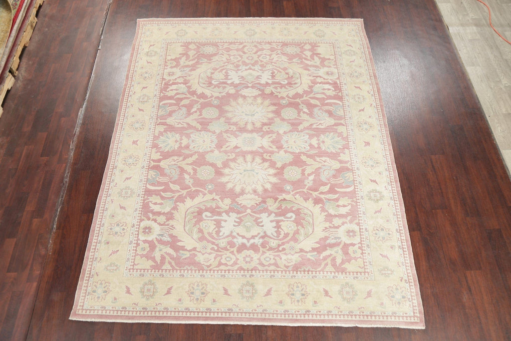 Pink Mauve Vegetable Dye Oushak Egyptian Area Rug 8x10