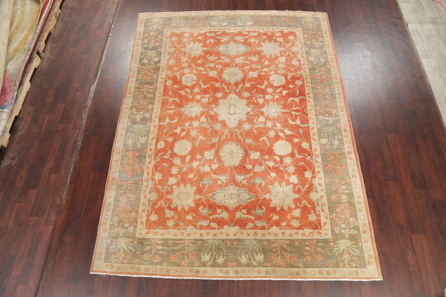 Antique Vegetable Dye Oushak Turkish Area Rug 8x11