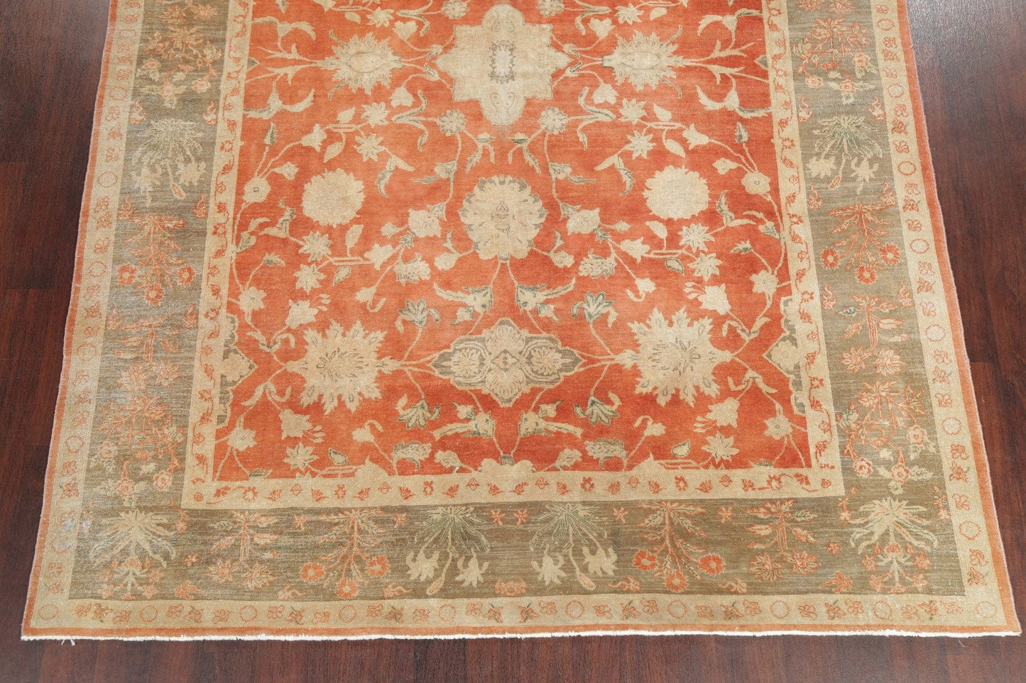 Antique Vegetable Dye Oushak Turkish Area Rug 8x11