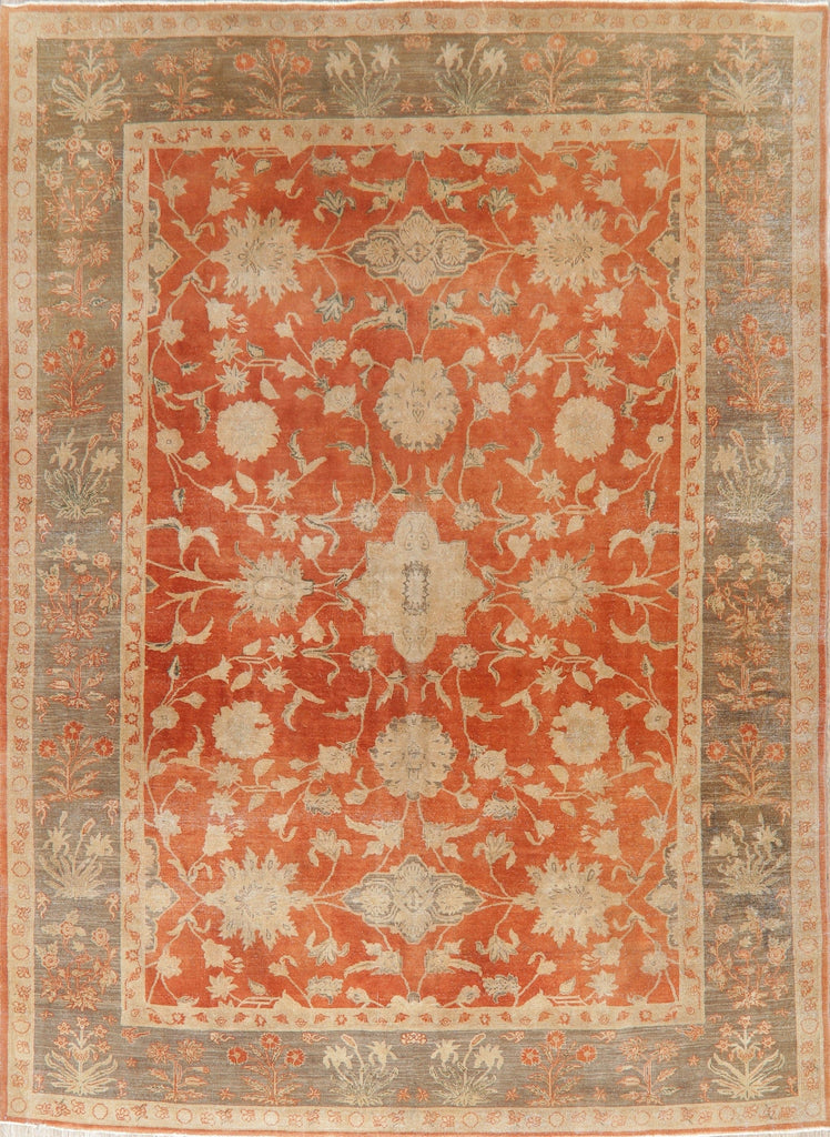 Antique Vegetable Dye Oushak Turkish Area Rug 8x11