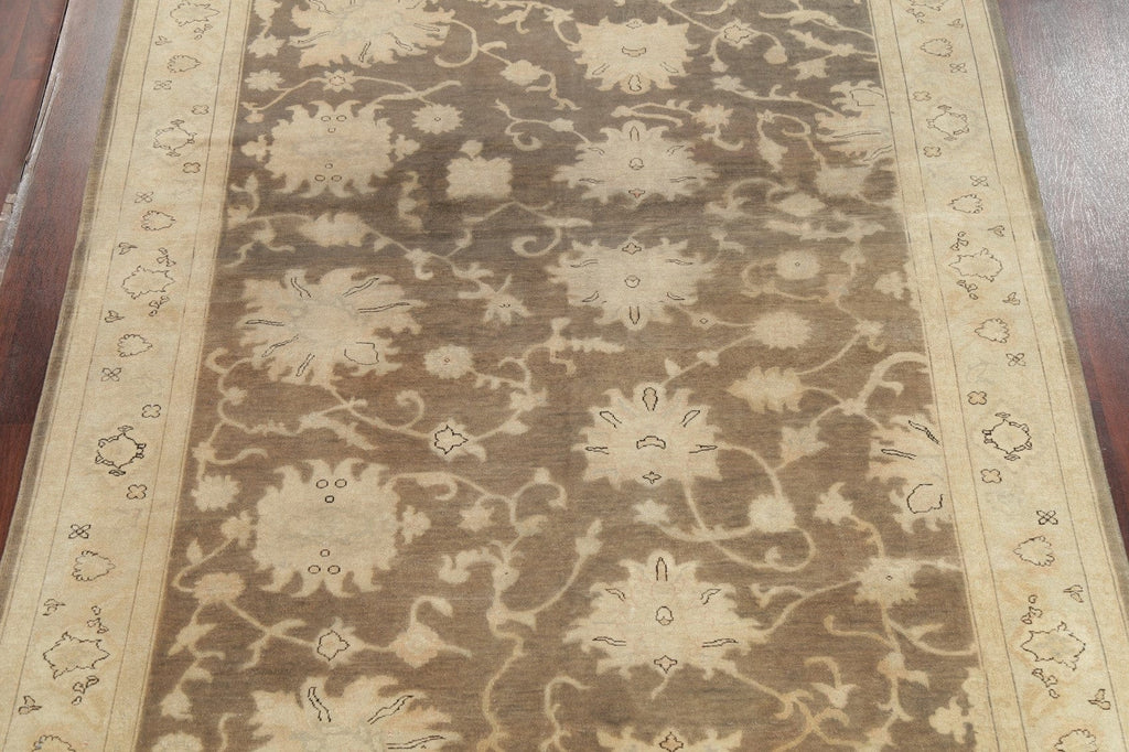 Vegetable Dye Brown Oushak Turkish Area Rug 8x10