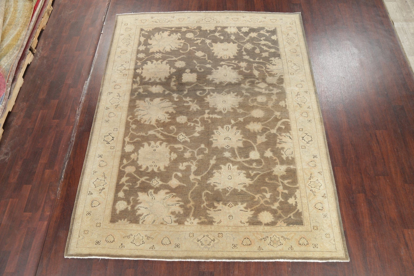 Vegetable Dye Brown Oushak Turkish Area Rug 8x10