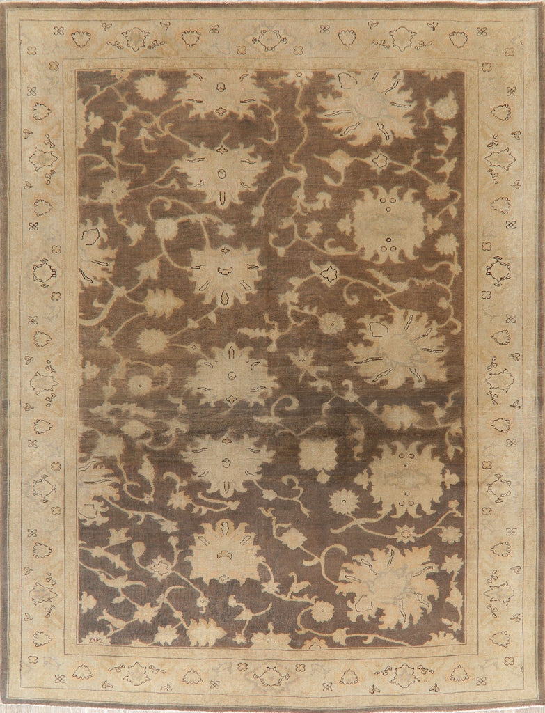 Vegetable Dye Brown Oushak Turkish Area Rug 8x10