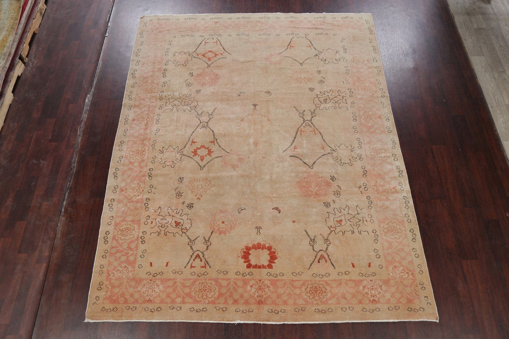 Antique Vegetable Dye Oushak Turkish Area Rug 8x10