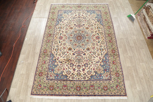 Vegetable Dye Vintage Floral Kashan Persian Area Rug 8x12