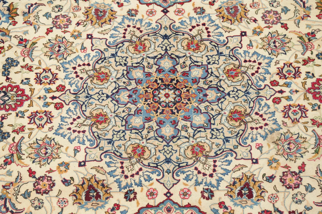 Vegetable Dye Vintage Floral Kashan Persian Area Rug 8x12