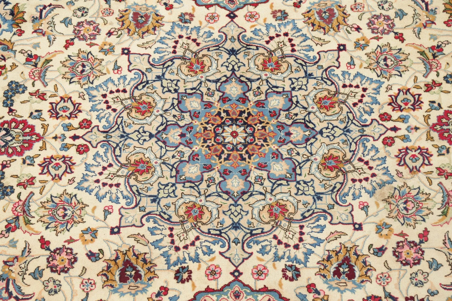 Vegetable Dye Vintage Floral Kashan Persian Area Rug 8x12