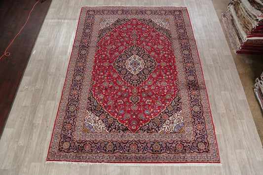 Traditional Floral Red Kashan Persian Area Rug 8x12