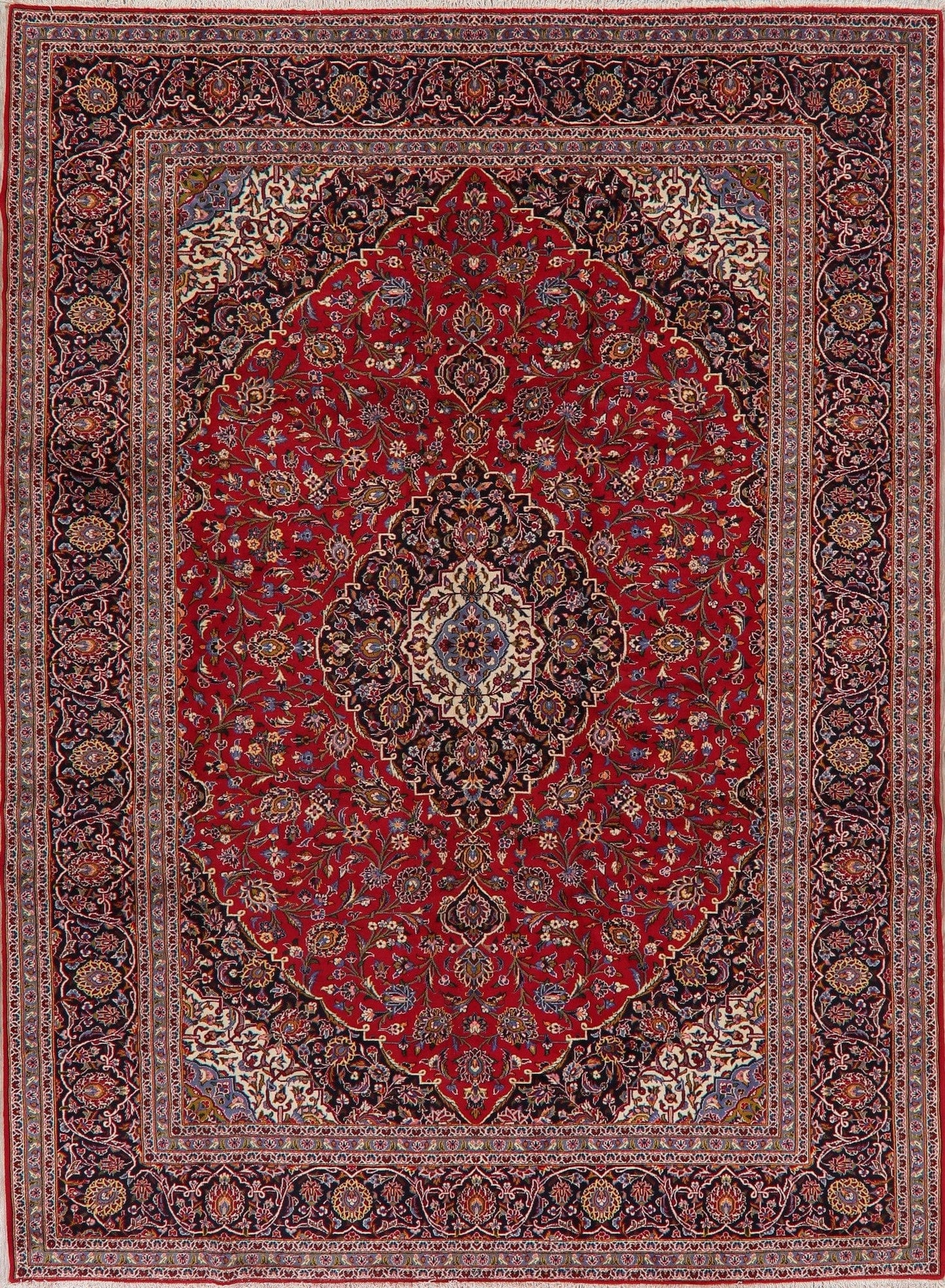 Traditional Floral Red Kashan Persian Area Rug 8x12