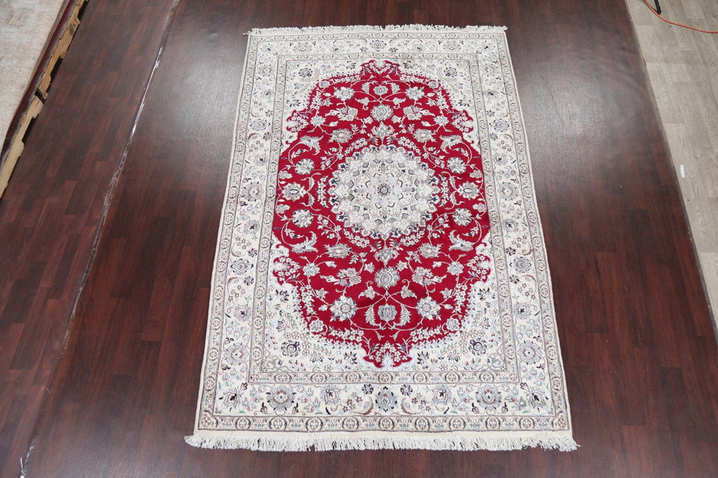 Floral Red Nain Persian Area Rug 7x10