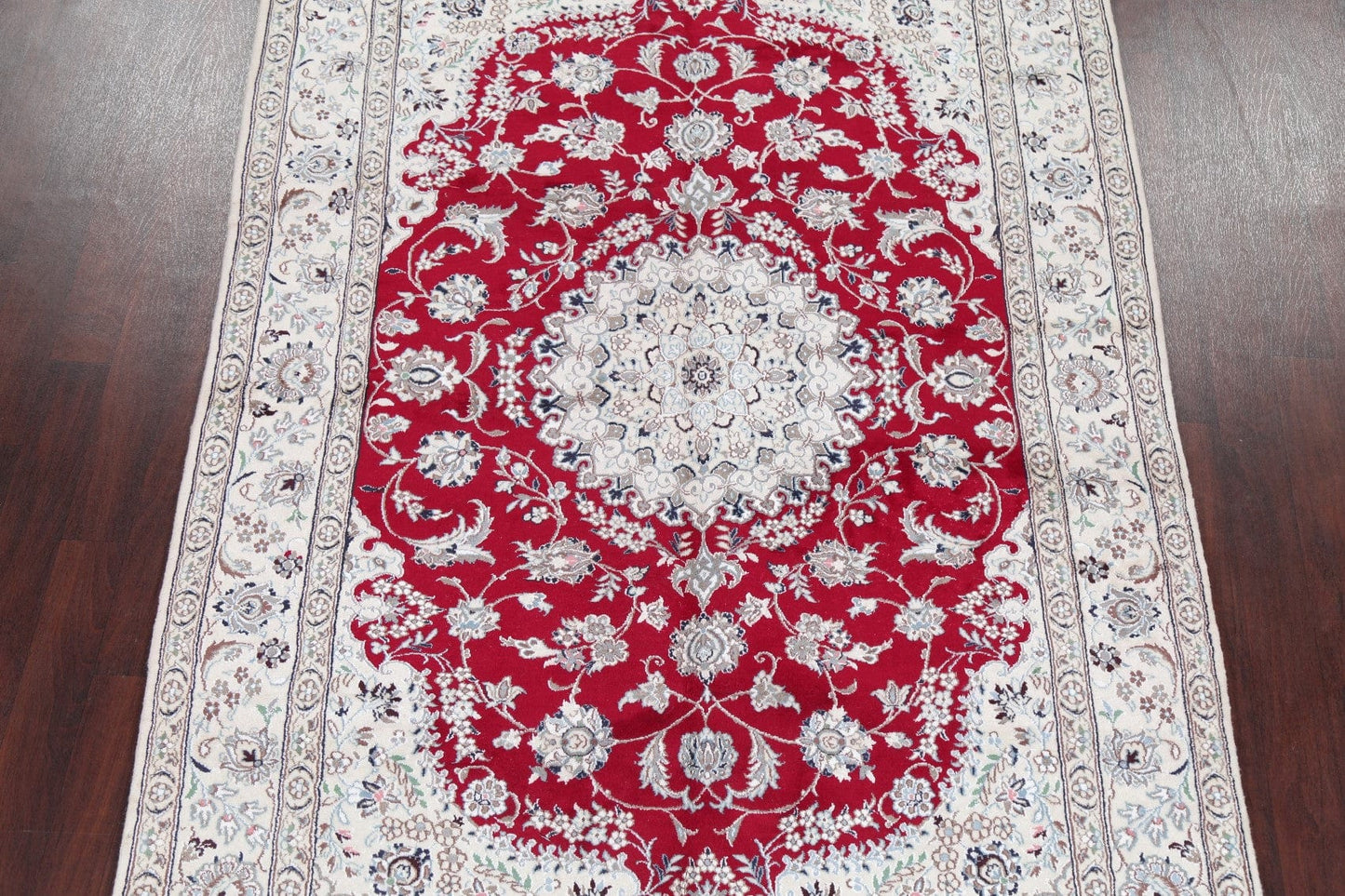 Floral Red Nain Persian Area Rug 7x10