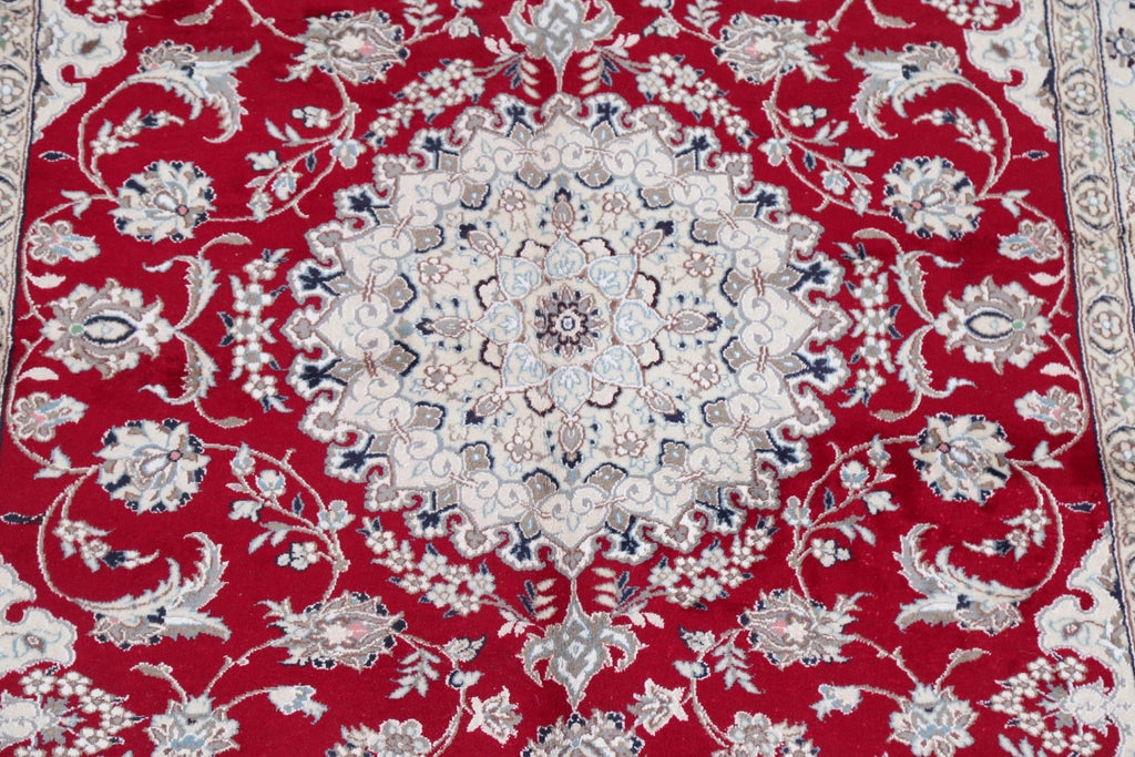 Floral Red Nain Persian Area Rug 7x10