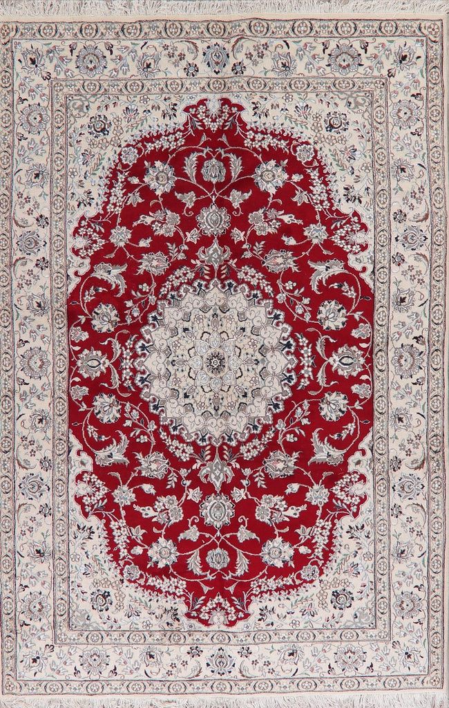 Floral Red Nain Persian Area Rug 7x10