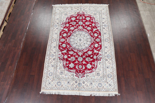 Floral Red Nain Persian Area Rug 6x10