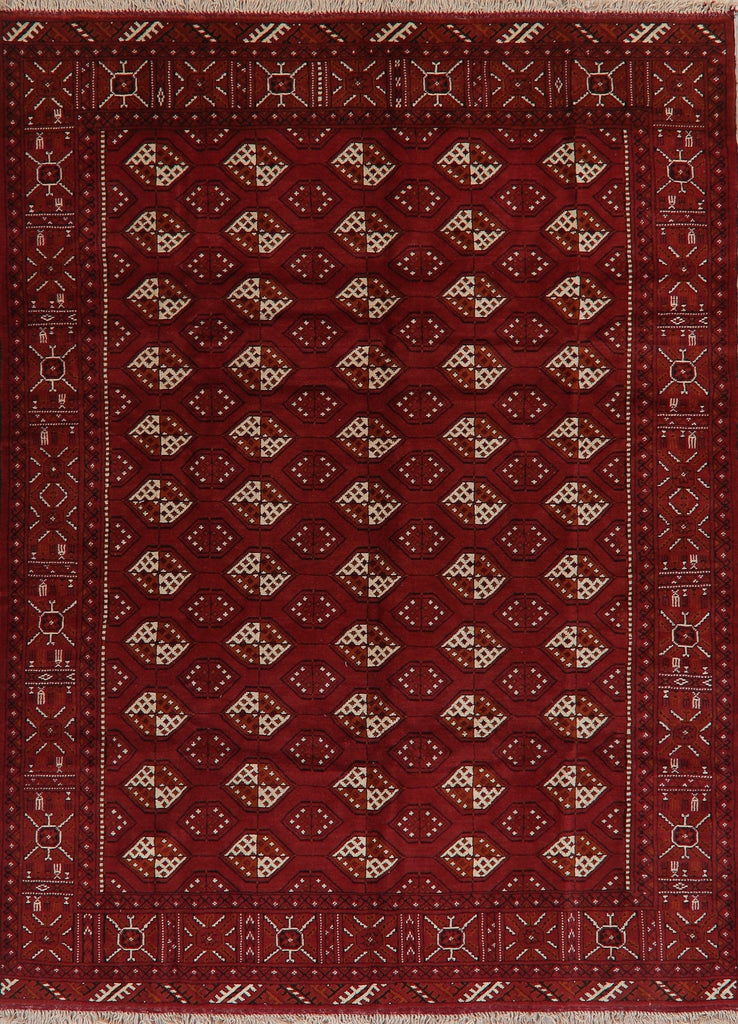 Geometric Red Balouch Oriental Area Rug 7x9