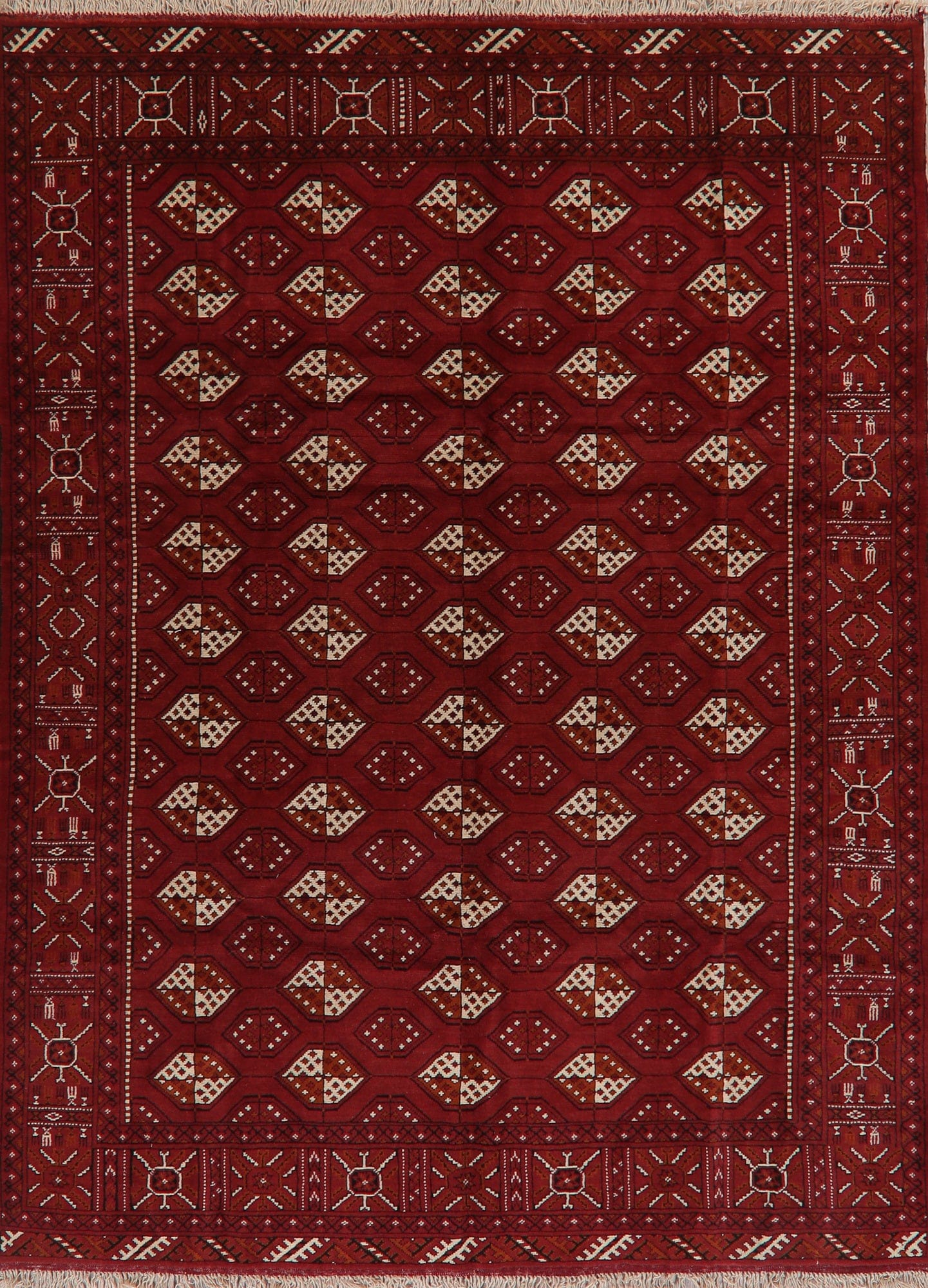 Geometric Red Balouch Oriental Area Rug 7x9