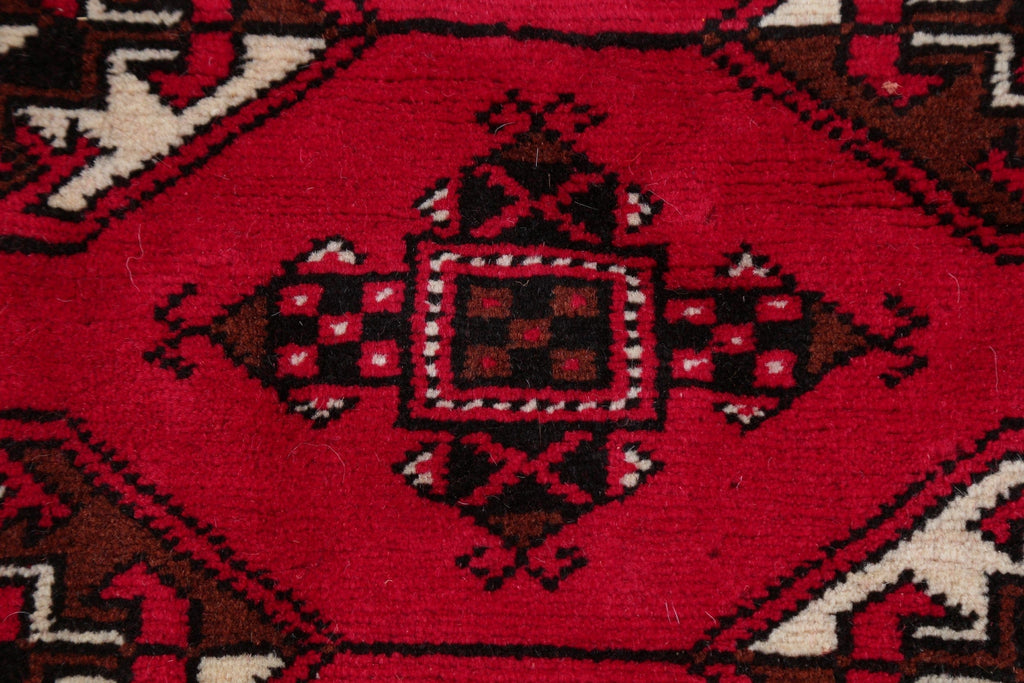 Geometric Red Balouch Oriental Area Rug 7x9