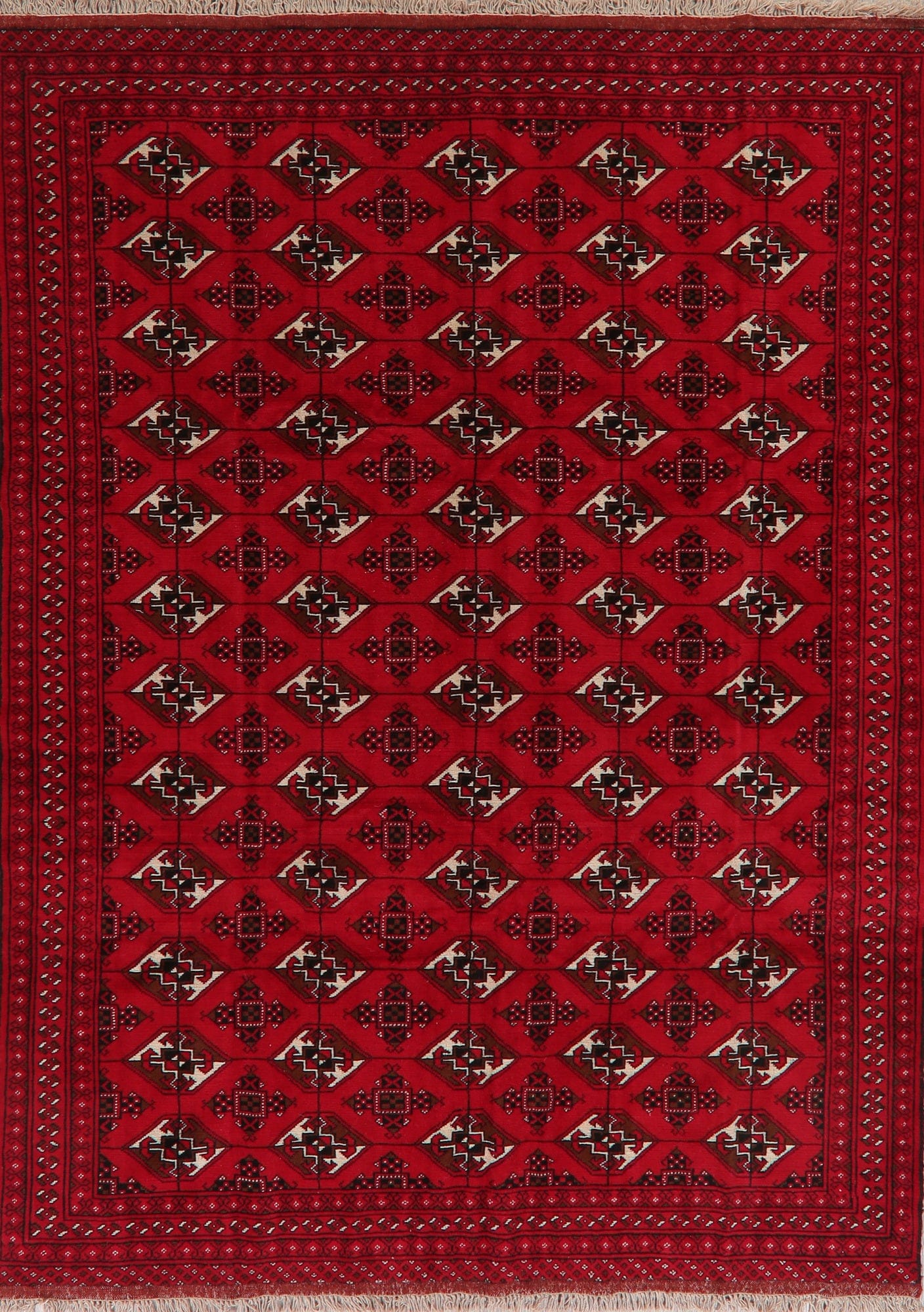 Geometric Red Balouch Oriental Area Rug 7x9