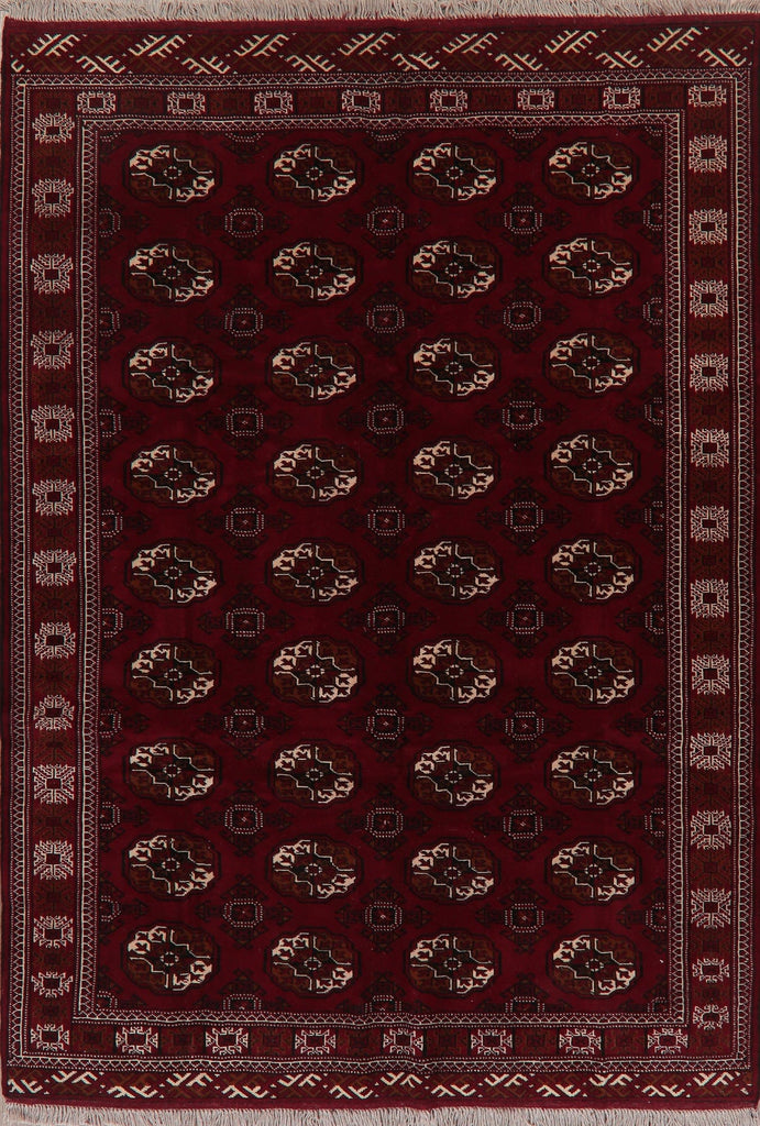 Geometric Red Balouch Oriental Area Rug 7x10