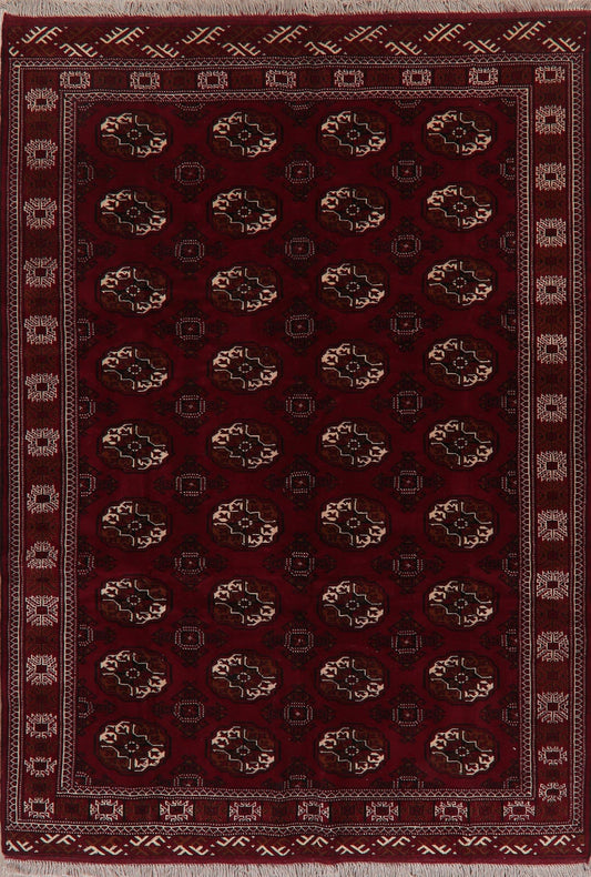 Geometric Red Balouch Oriental Area Rug 7x10