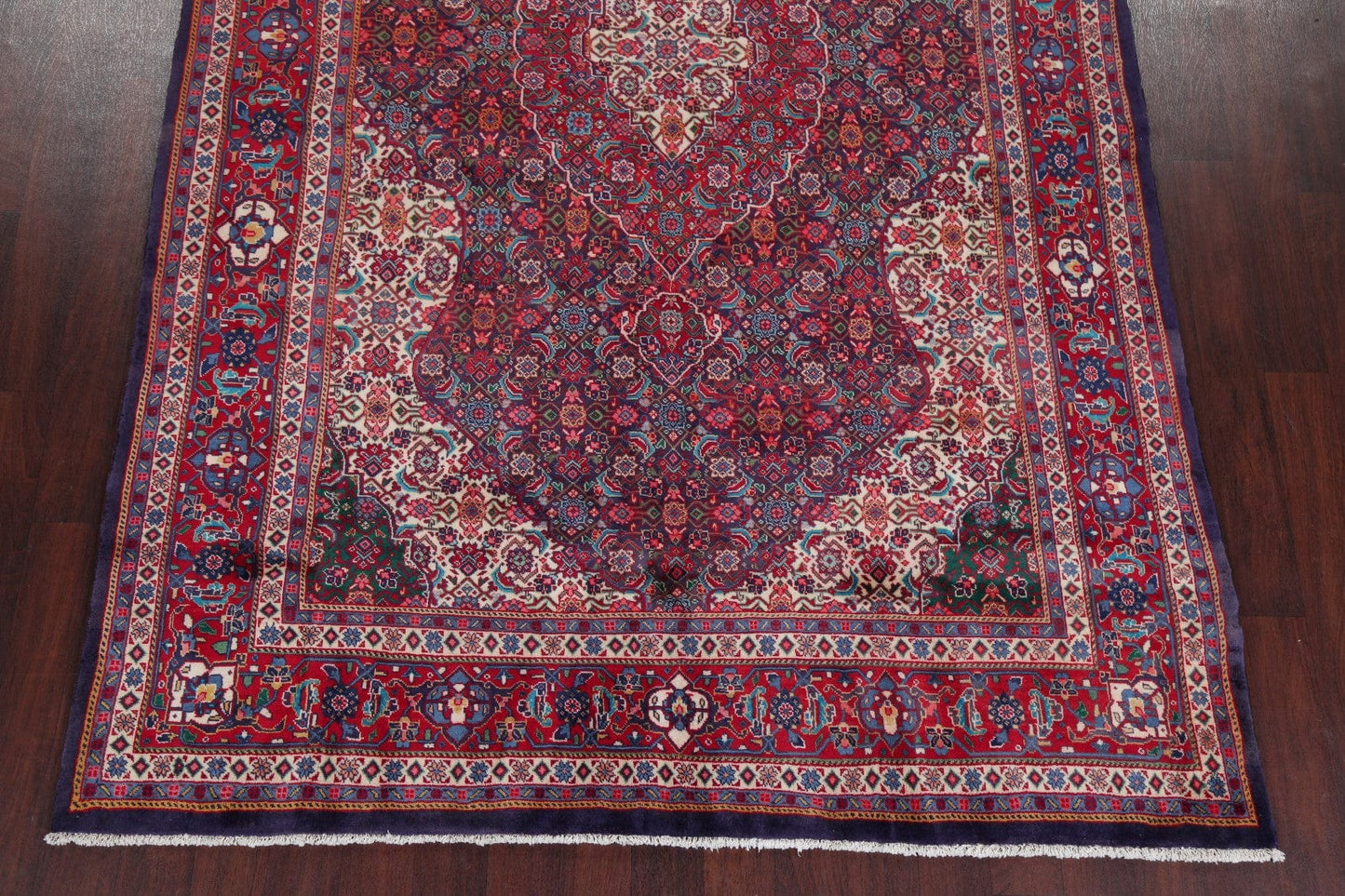 Vintage Geometric Sarouk Persian Area Rug 7x11