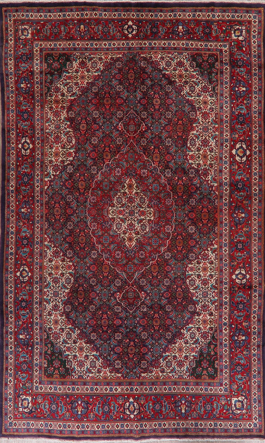 Vintage Geometric Sarouk Persian Area Rug 7x11