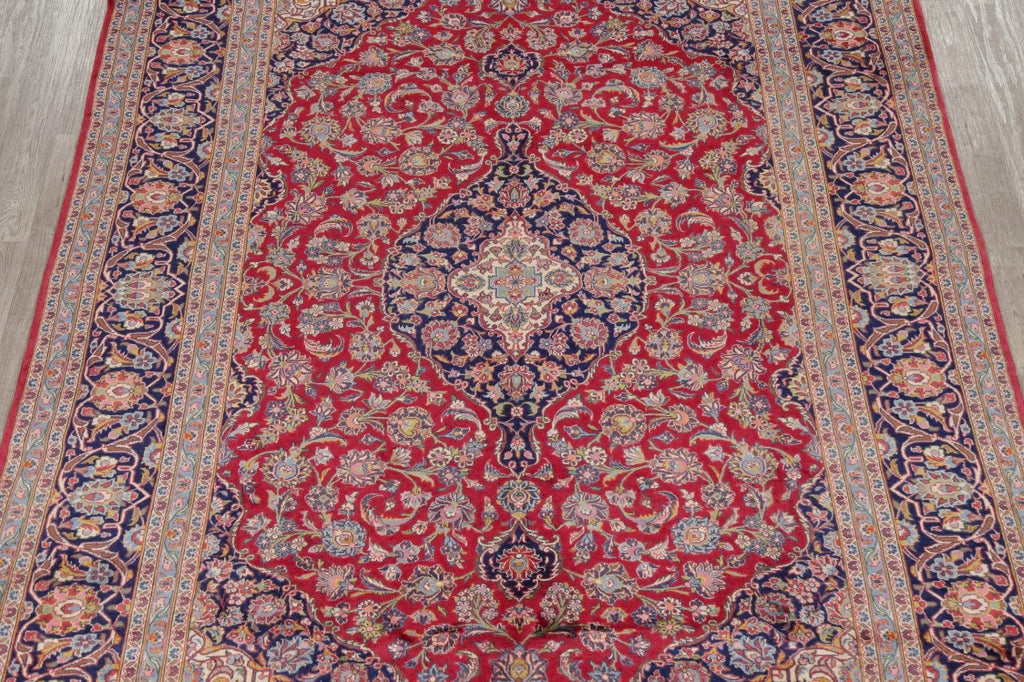 Traditional Floral Red Kashan Persian Area Rug 8x11