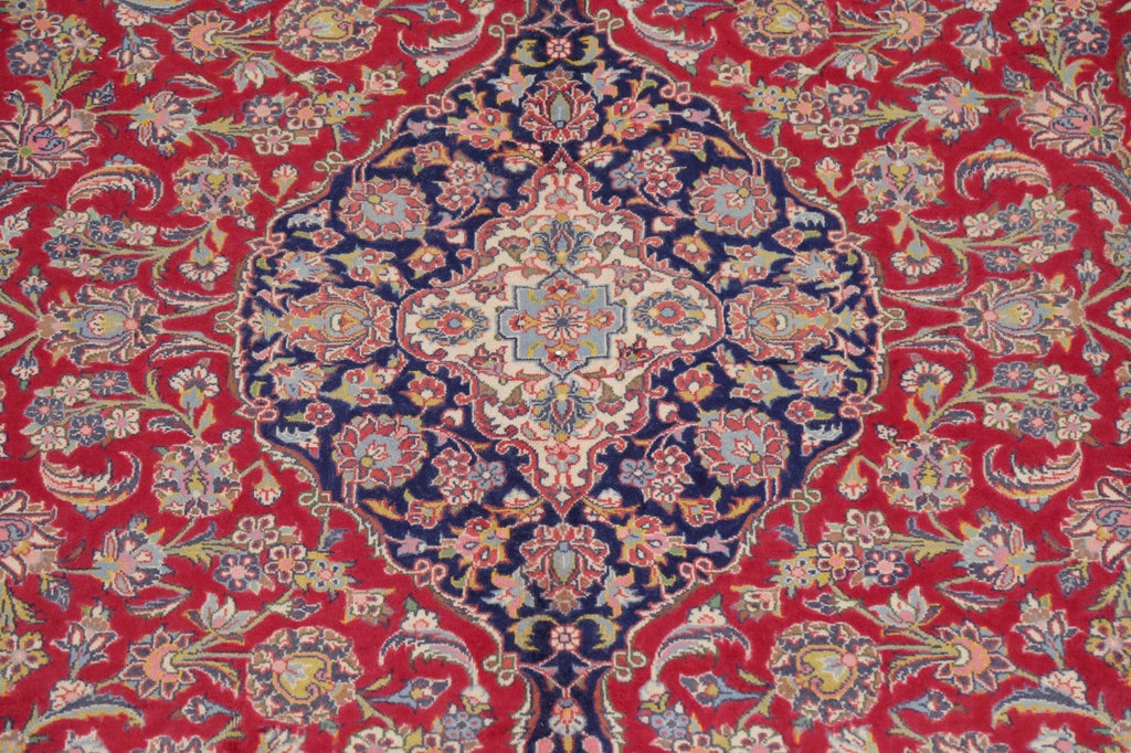 Traditional Floral Red Kashan Persian Area Rug 8x11