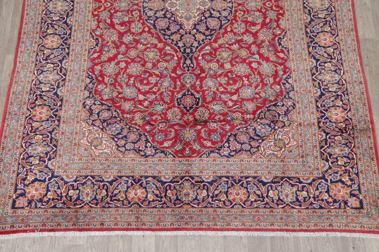 Traditional Floral Red Kashan Persian Area Rug 8x11