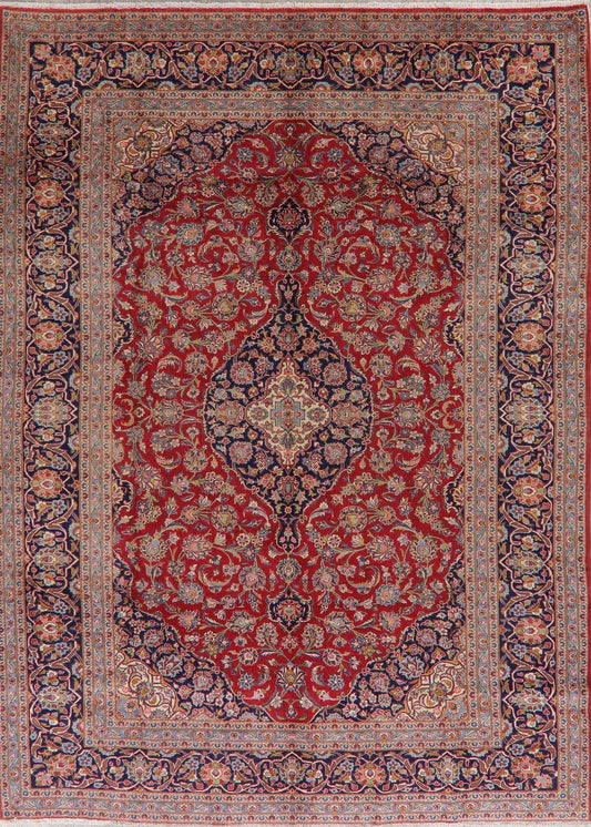 Traditional Floral Red Kashan Persian Area Rug 8x11