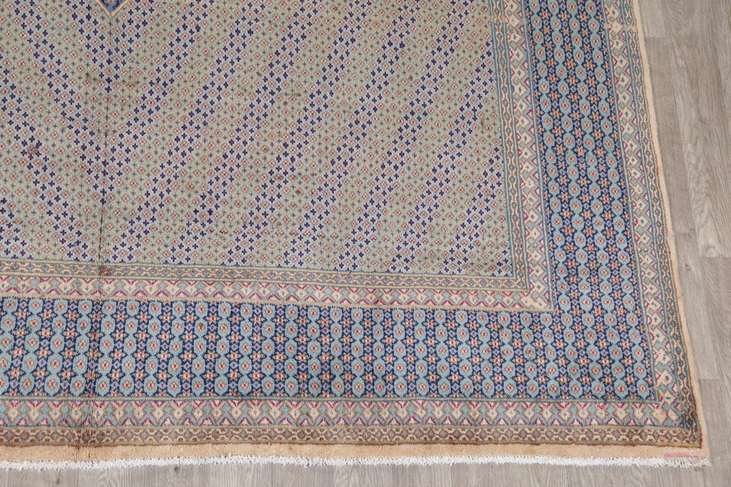 Vintage Geometric Kerman Persian Area Rug 10x13