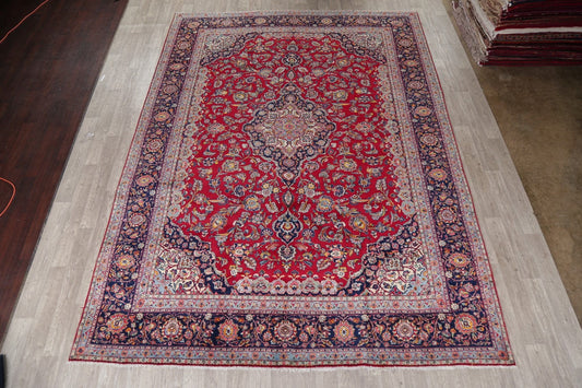 Traditional Floral Red Kashan Persian Area Rug 10x13
