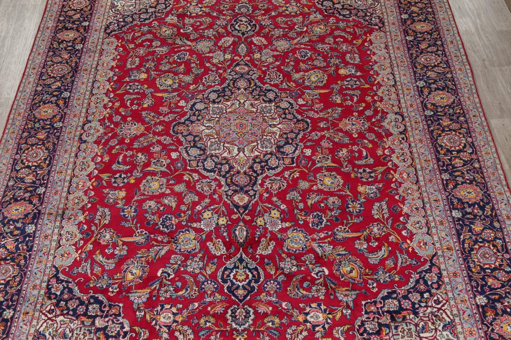 Traditional Floral Red Kashan Persian Area Rug 10x13