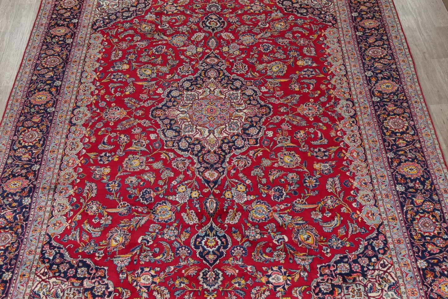 Traditional Floral Red Kashan Persian Area Rug 10x13