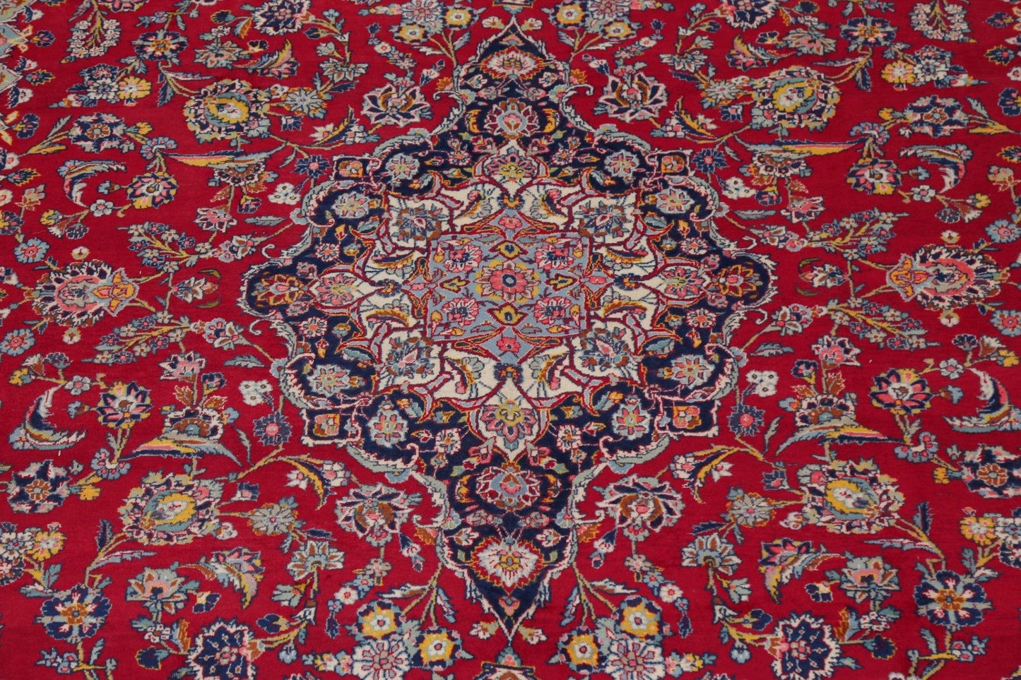 Traditional Floral Red Kashan Persian Area Rug 10x13