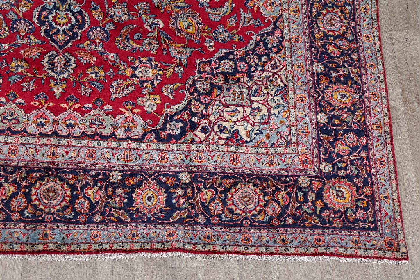 Traditional Floral Red Kashan Persian Area Rug 10x13