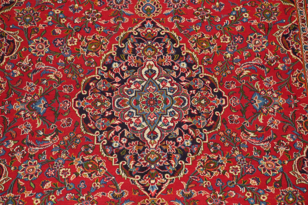 Traditional Floral Red Kashan Persian Area Rug 8x11